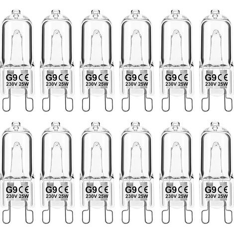 Pack of 12 G9 Halogen 25W Dimmable Warm Oven Ceiling Light Bulbs (1/5)