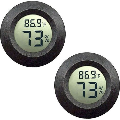 Set di 2 mini igrometri-termometri con display LCD digitale per uso interno.
