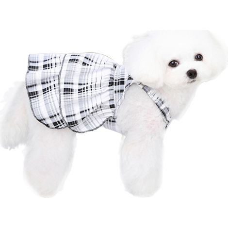 1 robe harnais pour chien, avec anneau en D, en coton, pour petits chiens et chatons, noir (1/5)