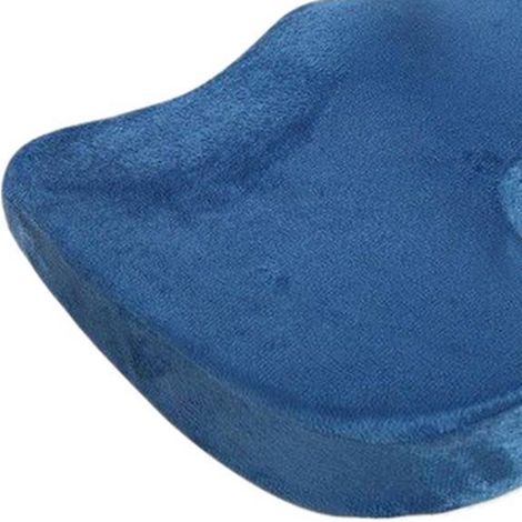 Ein blaues Sitzkissen aus langsam zurückfederndem Polyester-Memory-Schaum, das die Gesäßformung unterstützt und die Gesundheit fördert, für Büro und Auto, komfortabel und gesund. (1/4)
