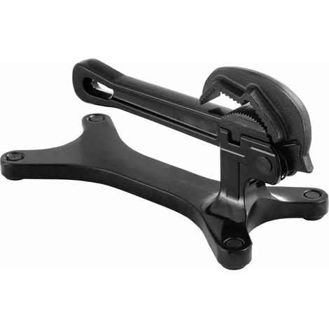 Étau d'établi portable pour tuyaux de 1/8 à 1-1/2 pouce, outil de serrage autobloquant avec mâchoires dentelées, noir. (1/5)