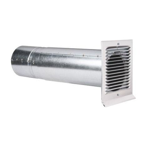 Anjos Ventilation – Prise d'air manchon télescopique D.150mm – Clapet anti-retour – Pour mur 300 à 450 mm – Grille aluminium goutte d'eau – SKU 1617 (1/3)
