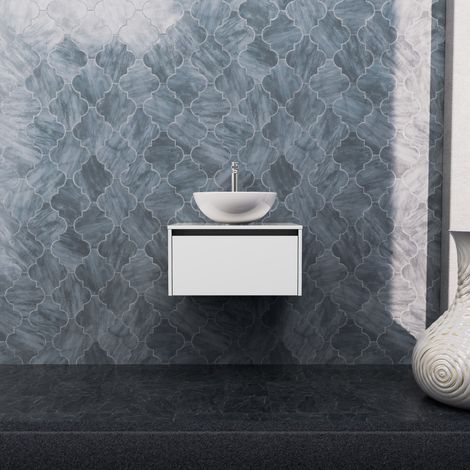 Inda - Mobile bagno L.60 con lavabo in appoggio / Bianco lucido 1