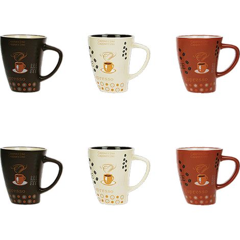 Lot de 6 mugs en grès 25cl, NOVA