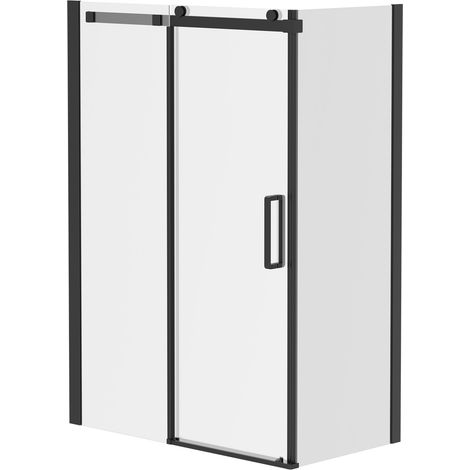 Series 10 Colore Matt Black Roller 1400mm x 760mm Sliding Door Shower Enclosure (1/5)