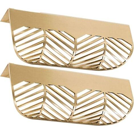 Pair Les gatts de l'armoire 2 pcs de bord en alliage de zinc solide pour les armoires 4 5/8 pouces brosses à feuilles en or et les traces pour le tiroir de la commode, les ensembles de poignées (1/5)