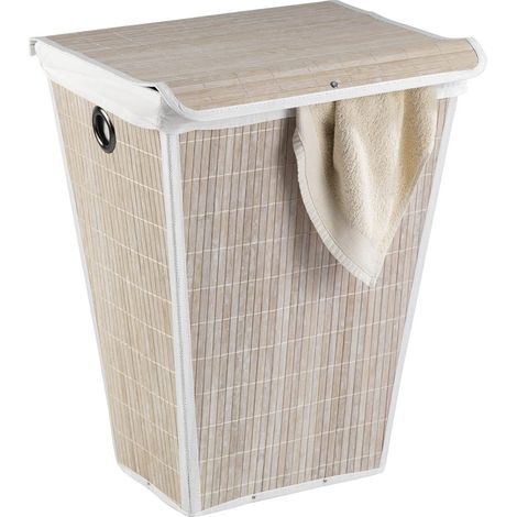 Cesto Portabiancheria Bamboo Conico Bianco (1/3)