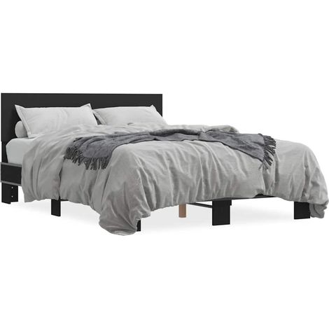 Maison Exclusive - Giroletto Nero 140x190 cm in Legno Multistrato e Metallo (1/5)