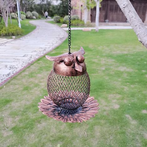 Mangeoire suspendue en métal grillagé pour oiseaux sauvages - Décoration de jardin mignonne (1/4)