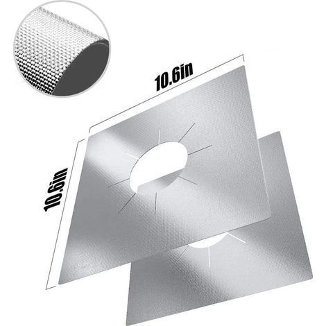 10 Pièces Protection Plaque Cuisson Gaz Réutilisable Couvre, à Anti Chaleur Tapis Cuisinière Antifouling Nettoyer Housse, Pour Divers De Cuisinières à Gaz (27x27cm, Argent) (1/4)