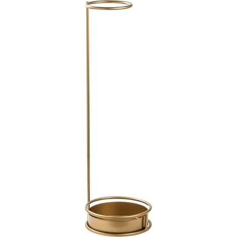 CALICOSY - Porte parapluie avec base circulaire en métal doré H75cm