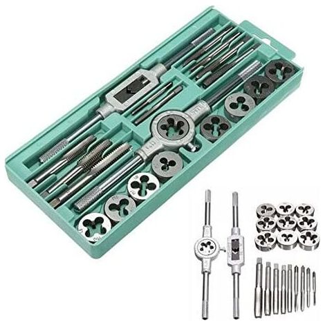 Ensemble de tarauds métriques 20PCS ensemble de tarauds et de matrices en acier à grande vitesse,HANBING (1/5)