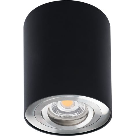 Spot soffitto design rotondo – Aluminio nero/argento GU10 95 Ø95mm Orientabile (1/5)