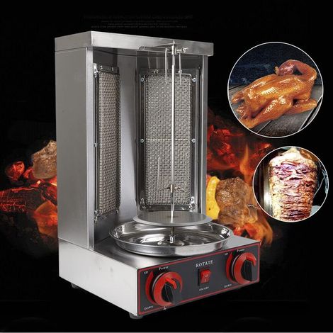 3000W Gas Doner Kebab Machine BBQ Döner Edelstahl grill Grillmaschine Tischgrill Dönergrill Vertikalgrill für Gegrillt Huhn, Lamm, Rindfleisch, Schweinefleisch (1/5)