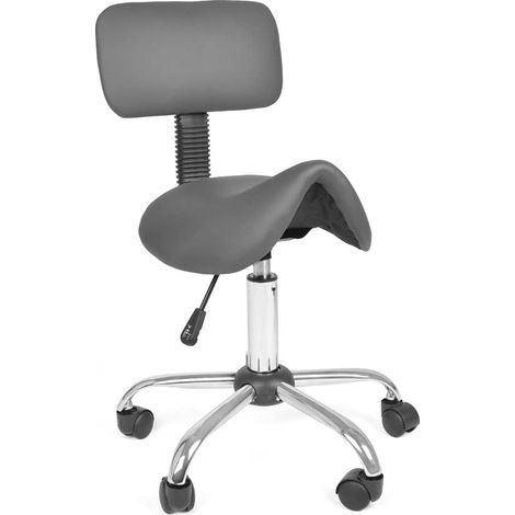 Chaise de bureau pivotante avec dossier - Peut être tournée à 360 ° - Gris (1/5)