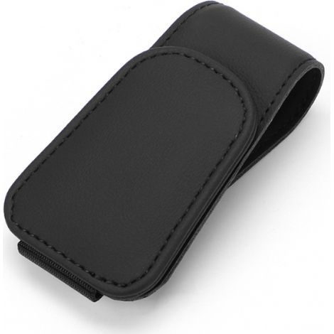 Porte Lunettes pour Voiture, Cuir Clip de Support de Lunettes de Visière de Voiture, pour Lunettes de Soleil Carte Ticket, Noir (1/5)