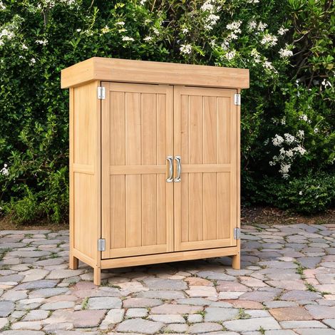 Chariot de jardin natur en tannenholz 74 x 43 x 88 cm (1/5)