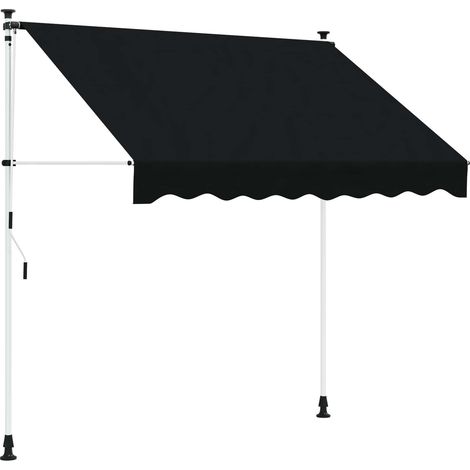 Manual Retractable Awning Black 400 cm vidaXL