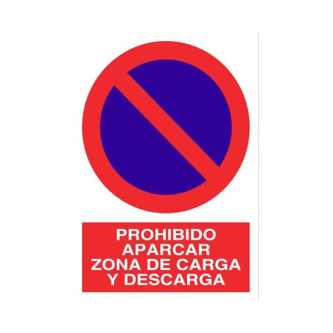 Señal de prohibido aparcar zona carga y descarga Poliestireno 210X148