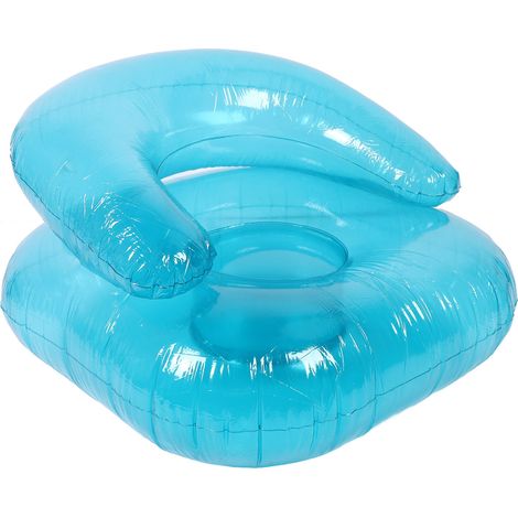 Canapé gonflable en PVC transparent ergonomique pour chambre, balcon, jardin, piscine, détente, bleu (1/5)