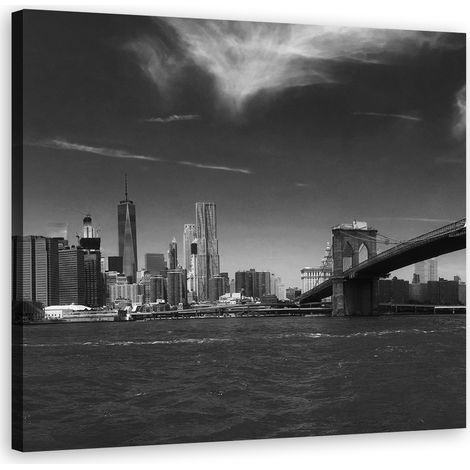 Tableau sur toile Tableau sur toile Ville en noir et blanc 40x40 (1/5)