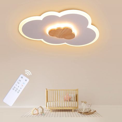 Plafonnier LED nuage 40 cm 20W – Luminosité réglable 3000K-6000K – Métal, acrylique, bois – Installation facile – Économie d'énergie 80% - K-6000