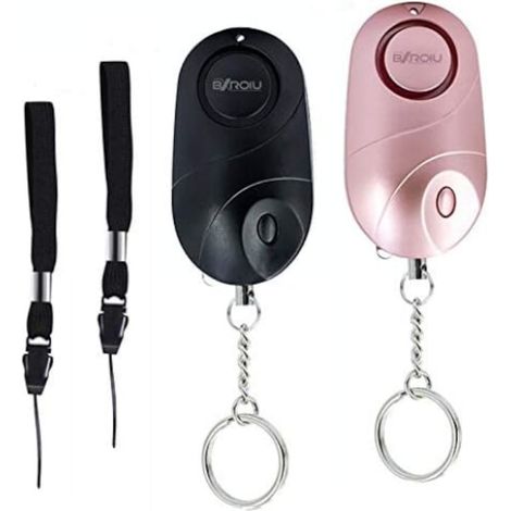 Ensemble de 2 alarmes personnelles, 140dB, avec lumières LED, pour la sécurité, Compact, Portable, éclairage doux et agréable (1/5)