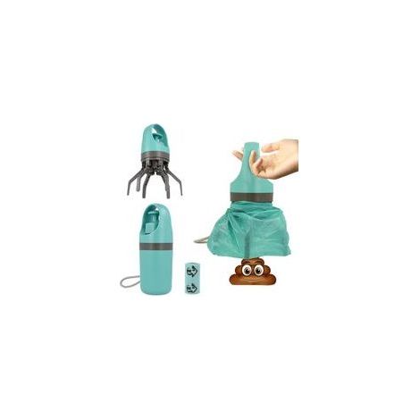 Ramassage des déjections canines sans contact et portable, adapté aux chiens de petite, moyenne et grande taille, livré avec un rouleau de sacs poubelle et une poubelle étanche. (1/5)