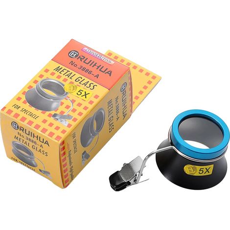 Lupa de bolsillo con clip, múltiples aumentos, 5X (1/2)