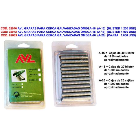 AVL GRAPAS PARA CERCA GALV.OMEGA-20 (A-20) (BLISTER 1.000 UND)