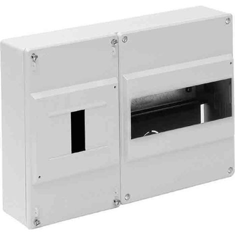 Boîtier Distribution 1 Icp + 7 Postes Blanc 227x188x55mm(Retractilé) Solera 697b (1/3)