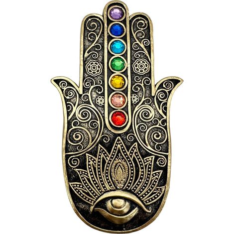 Bruciatore di incenso in resina a forma di mano di Fatima - Stile etnico decorativo