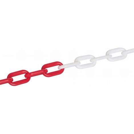 Chaîne plastique rouge et blanc 6 mm x 5 M - 615292 - Fixman