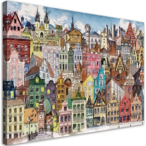 Tableau sur toile Ville joyeuse 100x70 (1/5)