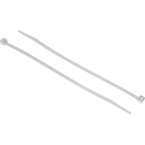 Serre-câble RS PRO Blanc en Nylon 66, 190mm x 4,8 mm ( Prix pour Sachet de 100 )