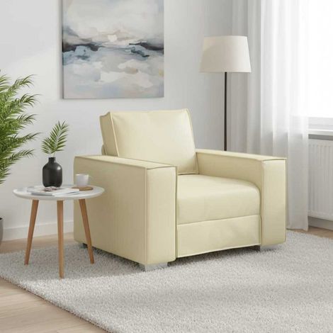 Sofa-Sessel Creme 100 cm Kunstleder (1/5)