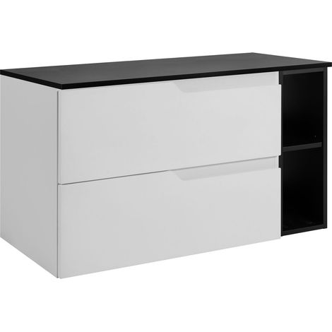 Set di mobili da bagno sotto lavabo, bianco / nero, 80 (60 + 20) x 46 x 58 cm