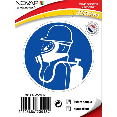 Panneau Protection obligatoire Voies respiratoire - Vinyle adhésif Ø80mm - 4230184