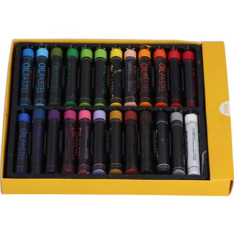 Oil Pastels Heavy Color Cylindrical Oil Painting Stick for Graffiti Art Painting Drawing24 Colors (1/5)
