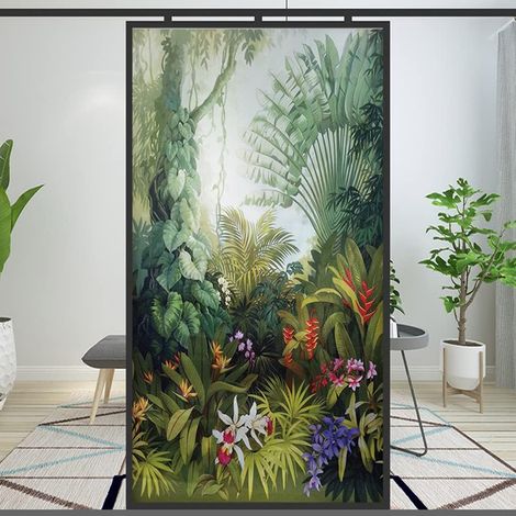 Film d'intimité décoratif pour fenêtre - Peinture à l'huile - Sans colle - Revêtement de fenêtre teinté - E - 69 x 180 cm
