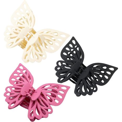 Set di tre fermagli per capelli a forma di farfalla di grandi dimensioni per donna, inclusi fermagli per il mento, adatti sia a capelli spessi che delicati, perfetti per tutti i giorni, e come accesso (1/5)