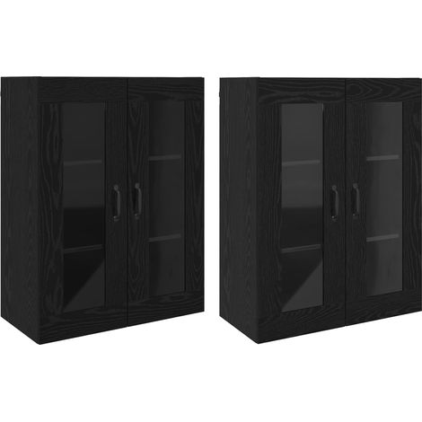 Maison Exclusive - Armarios Montados en la Pared 2 pcs Roble negr (1/5)