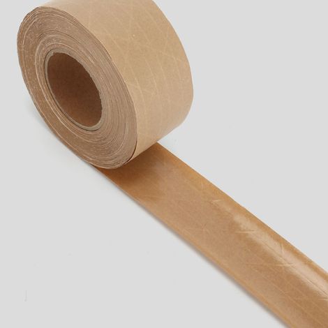 Cinta adhesiva Kraft  Cinta adhesiva activada por agua  Cinta adhesiva elástica y ecológica  Para arte y embalaje  7 cm x 100 m  Pasta Kraft y almidón (1/5)