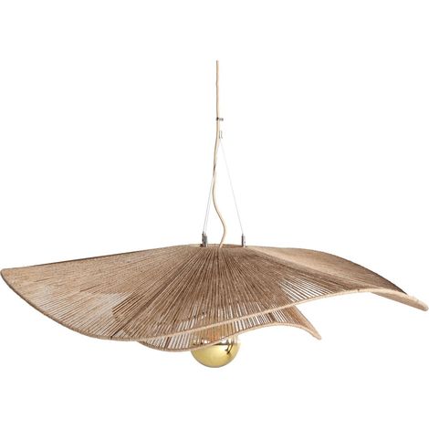 Suspension Boho Chic en Yute Naturel - Beige doré naturel tressé (1/5)