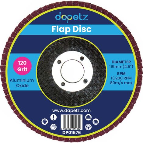 Dapetz ® Flap Discs 115mm 120 Grit Grinding Discs 4.5" Aluminum Oxide 1 Piece Grinding and Sanding Discs for Angle Grinder Metal Wood and Stainless Steel (1/5)