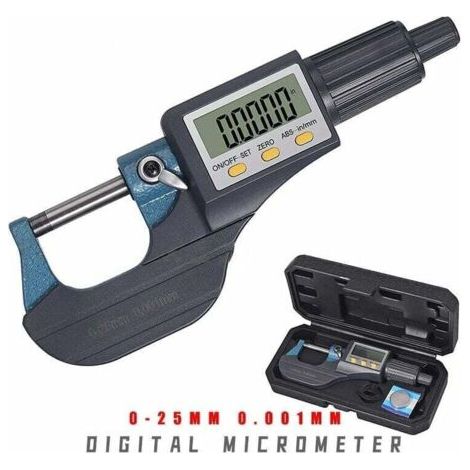 Micromètre électronique, micromètre d'épaisseur de paroi, micromètre numérique, plage de mesure 0-25 mm, précision 0,001 mm (1/4)