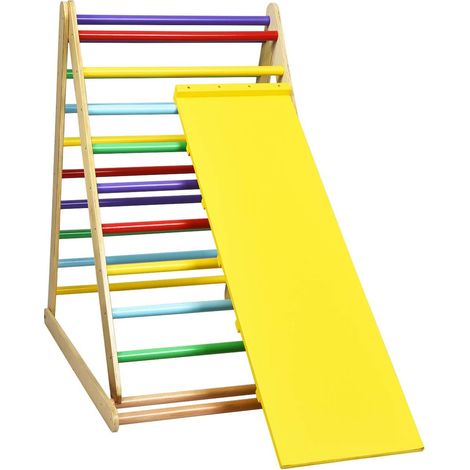 COSTWAY Escalera para Juguete de Madera Triangular para Escalar Plegable para Niños de 6 Meses a 6 Años para Casa Guardería (1/5)