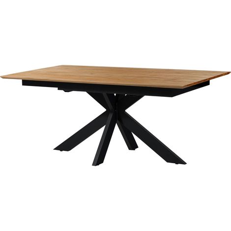 KITZBÜHEL 12 Tavolo da pranzo allungabile in legno di quercia selvatica - laccato oliato / naturale 200-285x90