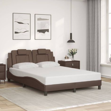 Bettgestell mit Kopfteil Braun 120x200 cm Kunstleder vidaXL999502 (1/5)