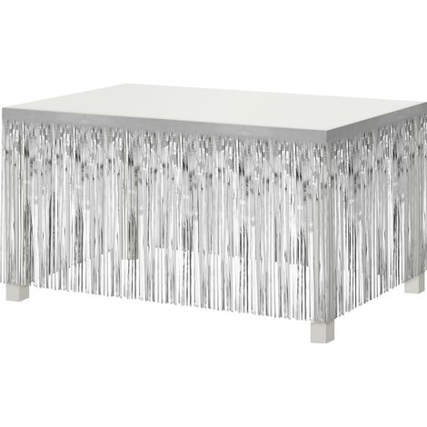 Adorno plateado para borde de mesa, 80x300cm